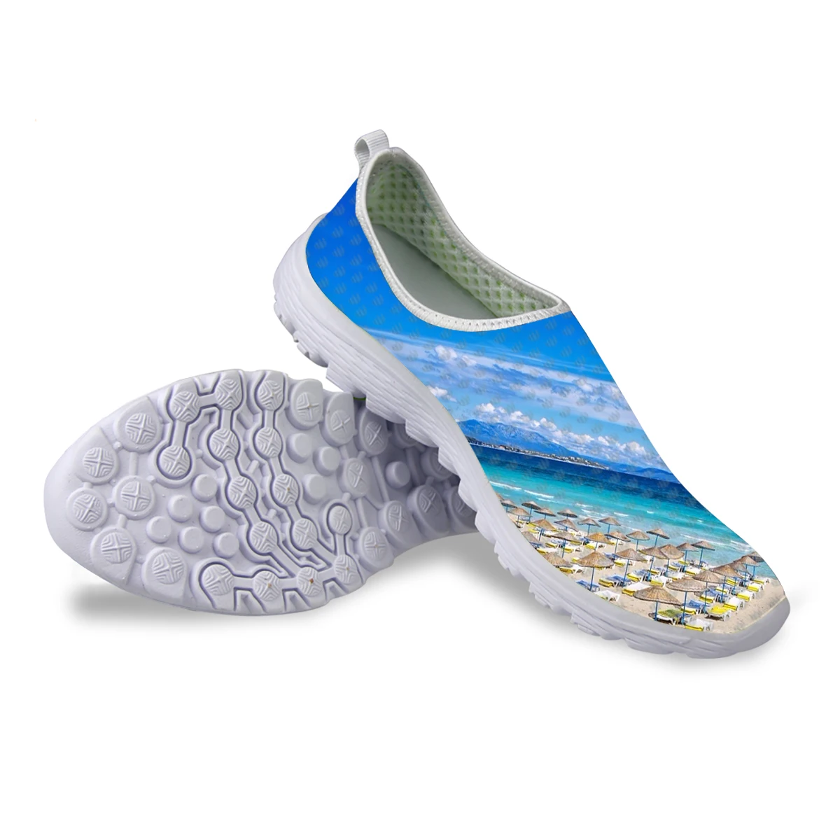 

THIKIN Women Shoes Flats Beautiful Beach Scenery Print 2020 Spring New Arrival Loafers Girls Running Sneakers Custom Pattern