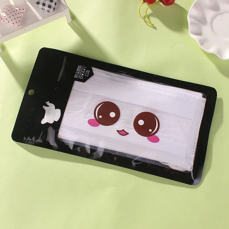5 шт противопылевые ветрозащитные маски KAWAII одноразовые маски для рта милые Мультяшные нетканые маски для лица с гриппом