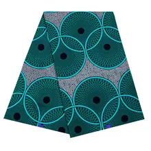 Африканская ткань хлопок зеленый принт Африканский нигерийский настоящие, из Анкары настоящая восковая Ткань 6 ярдов \ Лот