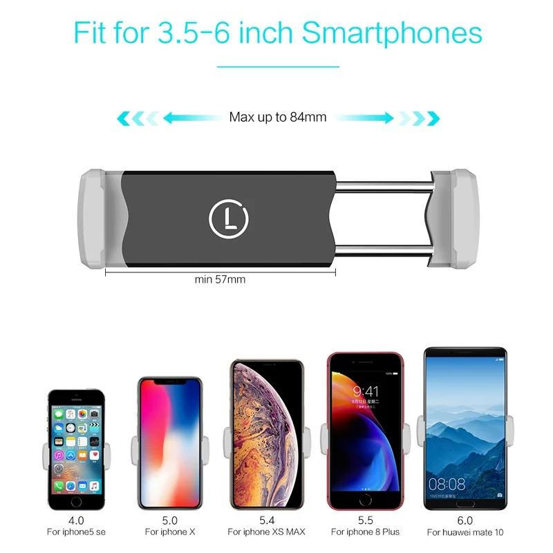 Licheers Car Phone Holder Stand Air Vent Mount Holder 360 Degreen For Phone 7 8 Xiaomi Support 3.5-6 inch Holder Stand in Car