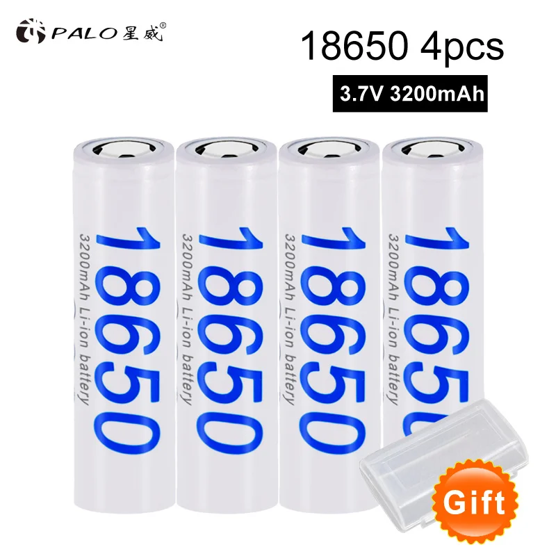 PALO 18650 Батарея 3 7 v 3200mah NCR18650 литий ионная аккумуляторная батарея для батарей