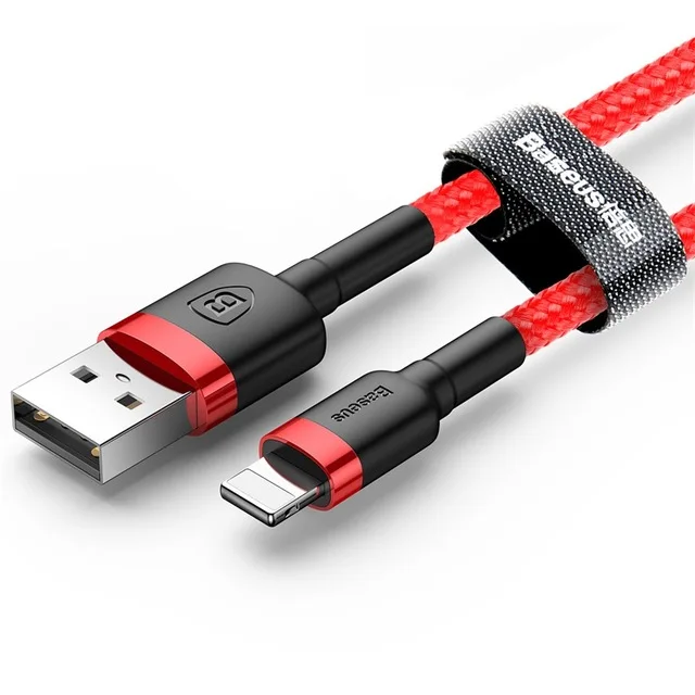 Red Usb-кабель Baseus для iPhone Xs Max XR X 8 8plus 2.4A, быстрое зарядное устройство, синхронизация данных, usb-кабель для iPhone 7, зарядный шнур для мобильного телефона кабель usb for iphone xr зарядное устройство - Цвет: Red
