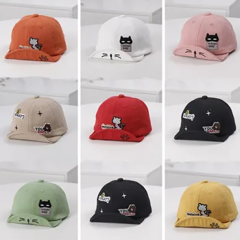 

Children's boy and girl hats 2020 spring new cartoon cat soft along cap baby hat sunscreen baby baseball caps kids snapback