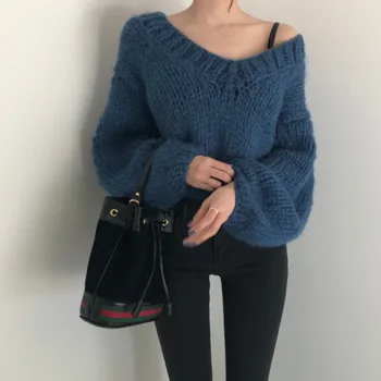 

Korean Casual Holiday Woman Sweater Elegant Lady Sweater Autumn Winter Knit Pullover Tops