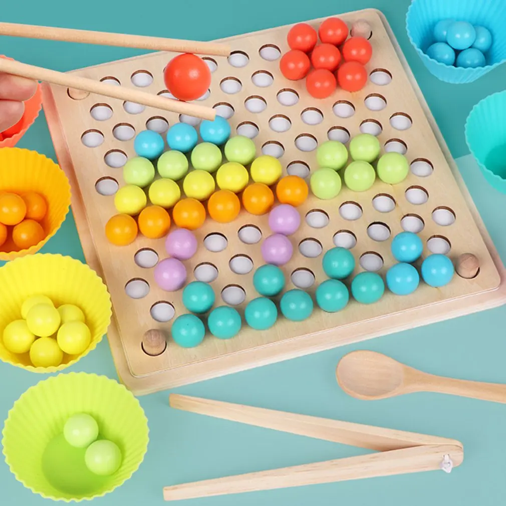 

Children's Educational Toys Clip Beads Puzzle Game Children's Wooden Clip Ball Puzzle Parent-Child Interactive Toys