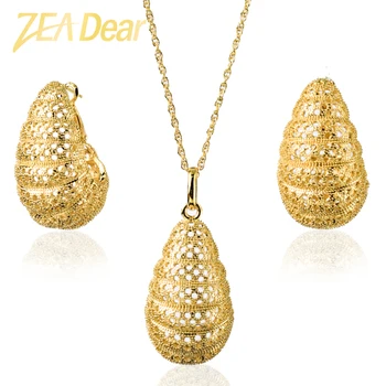 ZEADear Jewelry Fashion Copper African Sets For Women New Design Earrings Pendant High Quality Geometric Wedding Party Gifts