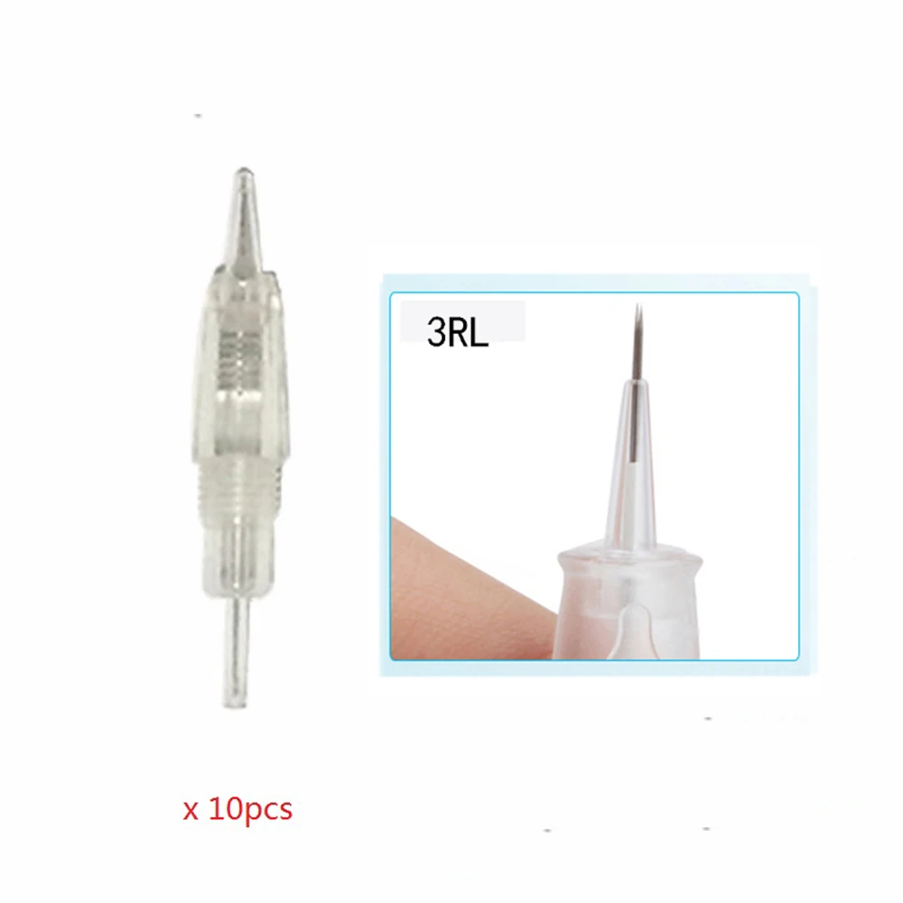 10pcs 3RL needles Профессиональная машина для татуажа бровей, Перманентный макияж, хна, тату, 3D микроблейдинг, ручка, тату, набор для глаз, красота, искусство - Цвет: 10pcs 3RL needles