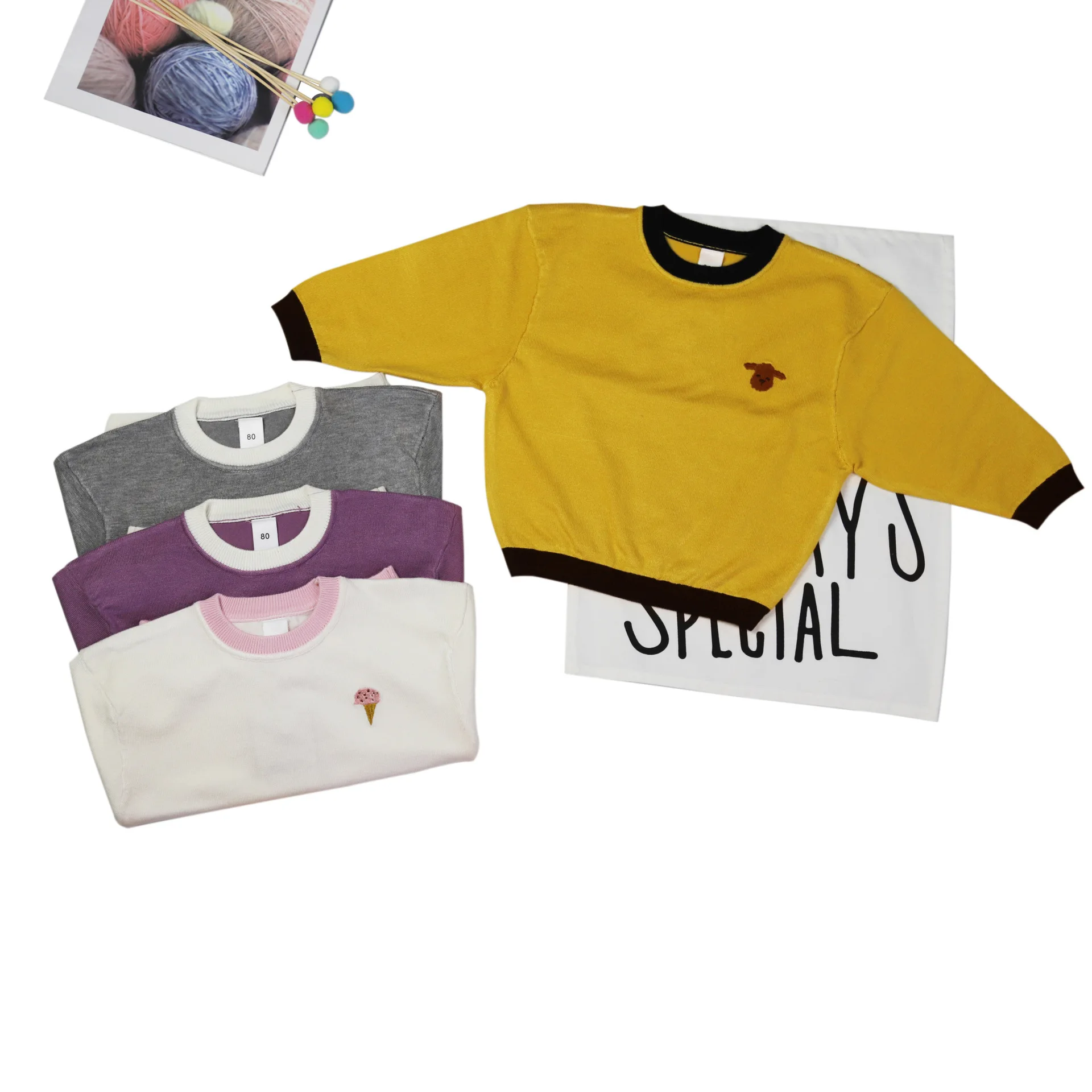 

2019 Spring And Autumn New Style Men And Women Baby Fruit Embroidered Versatile Sweater
