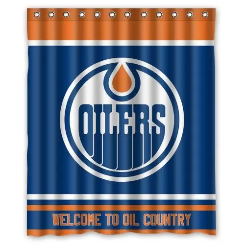 Персонализированные Edmonton Oilers хоккейные водонепроницаемые занавески для ванной - Цвет: photo color