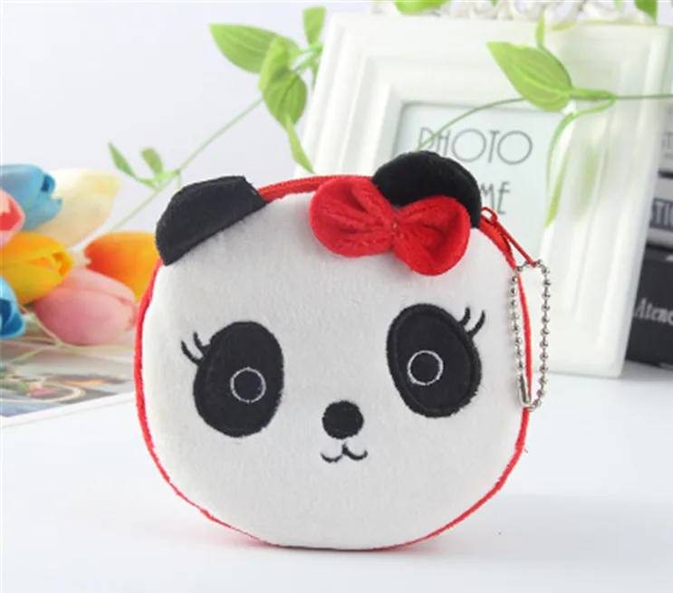 Блестящая вышивка Единорог Кошельки для монет креативный подарок для детей девочек милый плюшевый Кошелек для монет Kawaii Мультфильм вокруг мини кошелек - Цвет: red panda