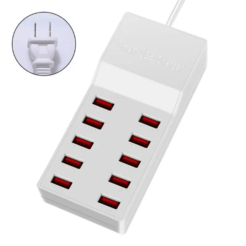 10 станция для зарядки с USB разветвителем 50 Вт мобильный телефон Зарядное устройство концентратор умная ИС(интеграционная схема зарядки Универсальный Мощность адаптер для Xiaomi huawei