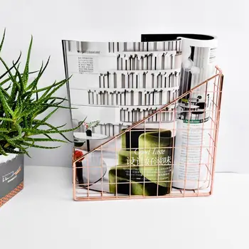 

Iron Grid Book Pen File Storage Shelf Holder Desktop Rack Office Organizer
