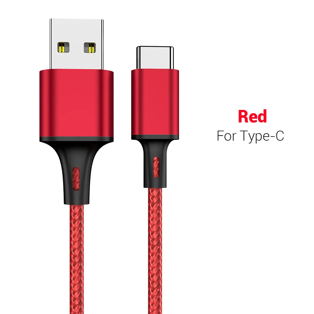 KISSCASE Micro usb type C кабель мобильного телефона кабель быстрой зарядки type C USB кабель для Xiaomi huawei samsung зарядный пружинный кабель - Цвет: Red For Type-C