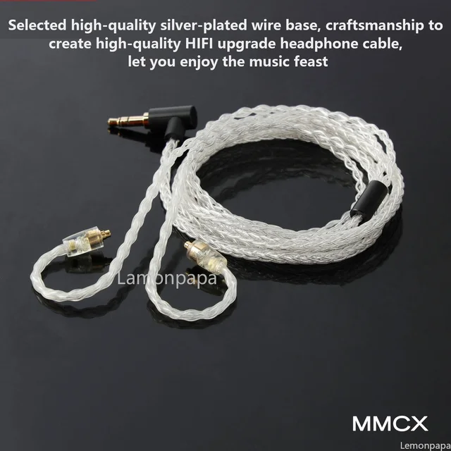 3.5MM do MMCX 0.78MM 2PIN Upgrate kabel Audio do QDC KZ TRN SHURE słuchawki hi fi kabel 8 rdzeń posrebrzana miedź kabel do mikrofonu