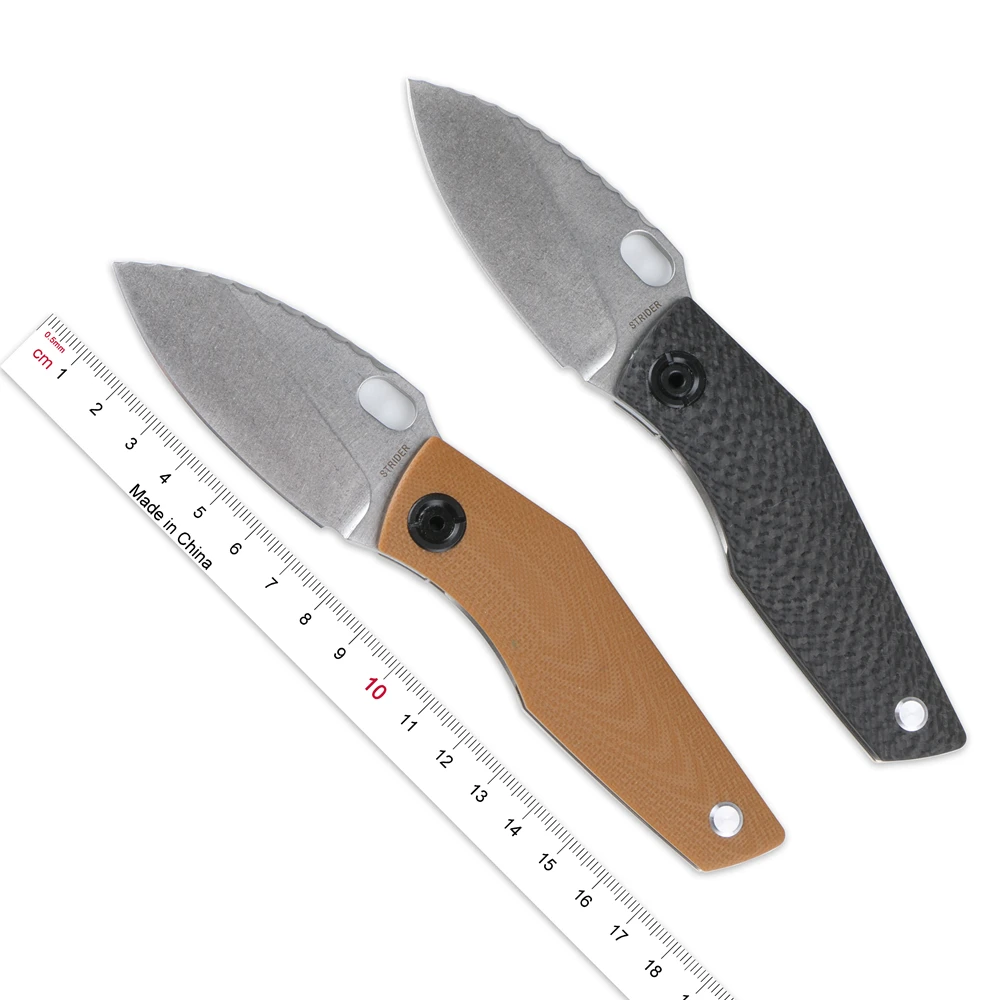 

New SJ75 mini D2 steel with black G10 hot stripe titanium (2.87 "plain" folding knife outdoor camping portable tactics EDC tool