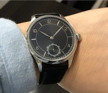 

44mm no logo Dark grey dial Asian 6498 17 jewels Mechanical Hand Wind movement men's watch limited edition Mechanical watches