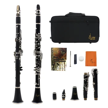 

SLADE ABS 17 Key Clarinet bB Flat Soprano Binocular Clarinet with Cleaning Cloth Gloves Screwdriver Reed Case Woodwind Instrumen