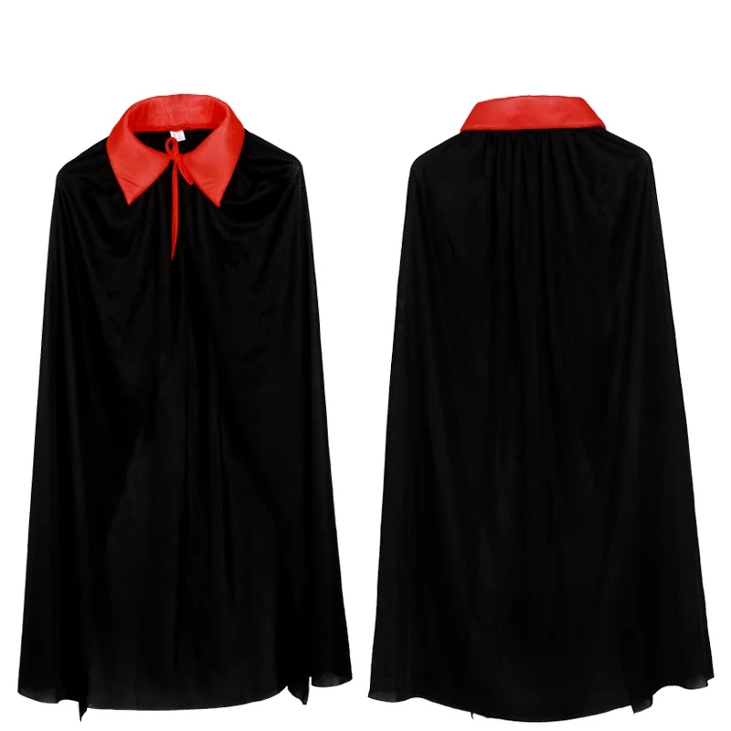 costume halloween Witch Black cloak Red vampire cape devil clothes for Women Men Kids party