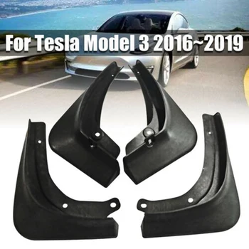 

Hot 4 Pcs Black Car Mud Flaps Splash Guard Fender Mudguard Fit For Tesla Model 3 2016-2019 Car Accessories