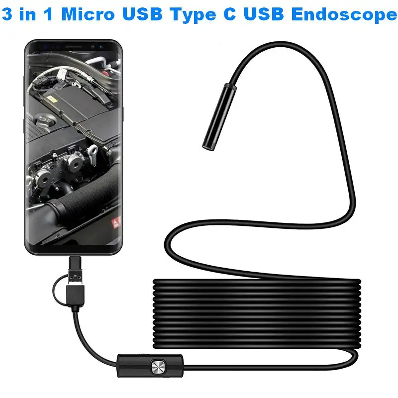 

720P Mini USB Camera Industrial Endoscope Inspection Camera Endoscope Camera Waterproof 6 Led for Windows Macbook Android Phone
