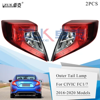 

ZUK 2PCS Outer Exterior Tail Lamp Assy For Honda CIVIC FC1/7 2015 2016 2017 2018 2019 2020 Halogen Tail Light Rear Bumper Light