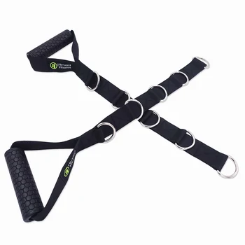 

Adjustable Gym Handle with 5 D-Rings for Cable Machine Lifting Pulling Workout Anti-slip Stirrup Handle Triceps Bar Accessories