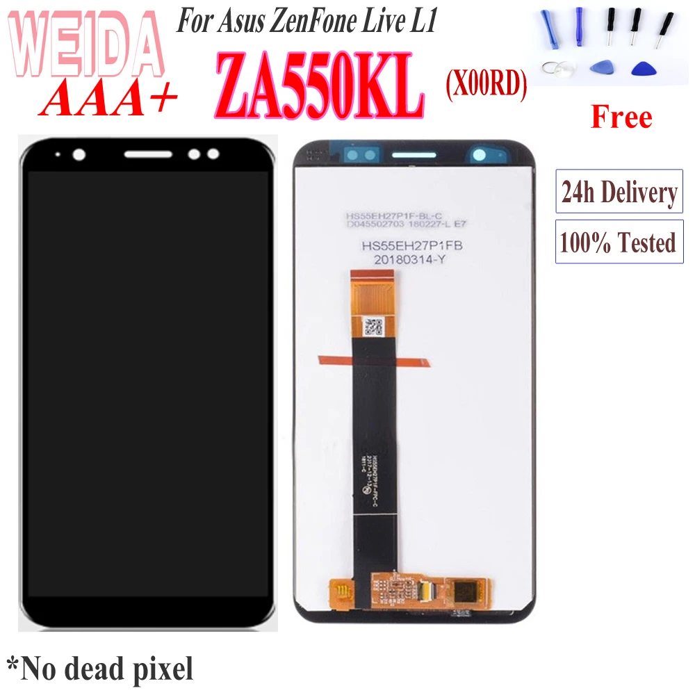 ЖК-экран WEIDA для Asus ZenFone Live L1 ZA550KL X00RD с сенсорной панелью цифровой преобразователь