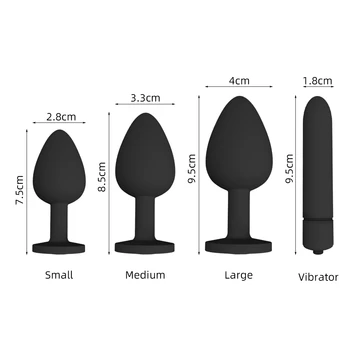 Adult Silicone Anal Plug Jewelry Dildo Vibrator Sex Toys for Woman Prostate Massager Bullet Vibrador Butt Sex Toys For Men Gay 2