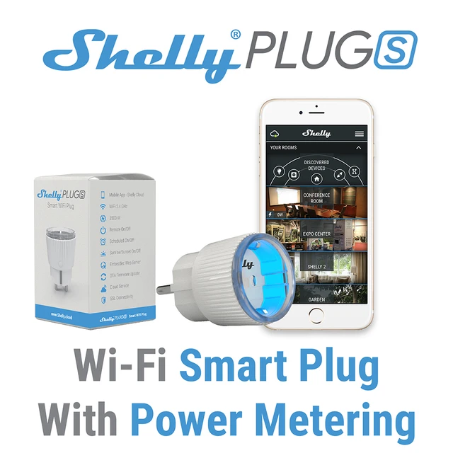 Enchufe Portátil Inteligente Shelly Plug S Plus 12A 2500W WiFi/BT