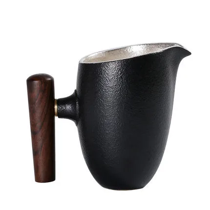 Ceramic Tea Sea Sterling Silver Fair Cup 999 Pure Chinese Kung Fu Handmade Liner Silver Tea Leak Tea Ceremony Accessories