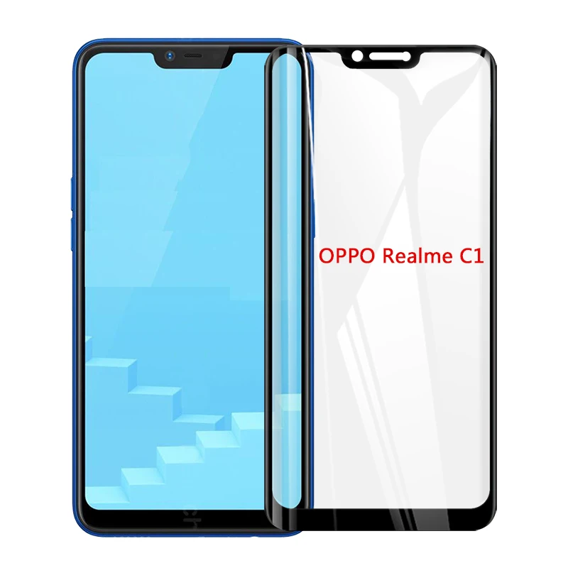 Полный Клей полное покрытие из закаленного стекла для Oppo A1K realme 3 Защитная пленка для экрана Oppo realme C1 C2 стекло