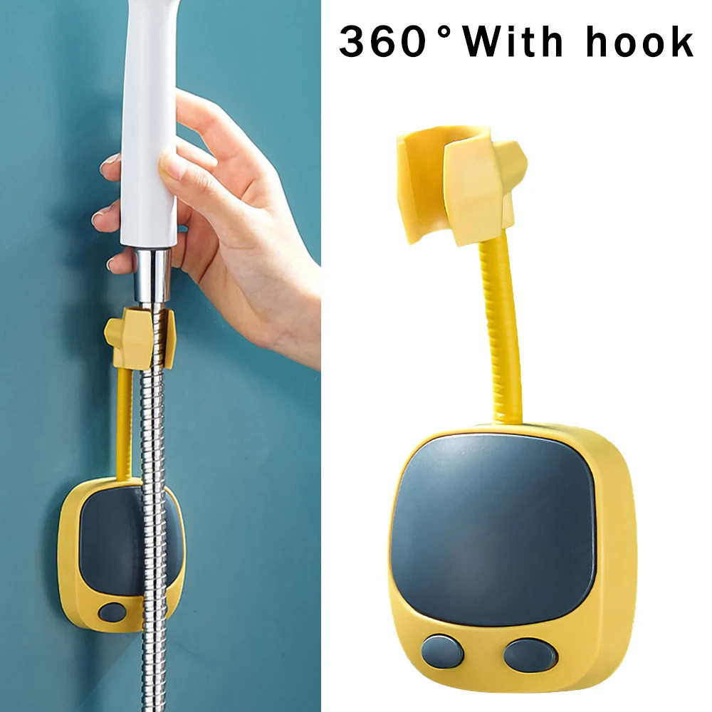 Soporte Universal para ducha sin ventosa, soporte para cabezal de ducha sin perforación, rotación ajustable de 360 °, Base fija ABS