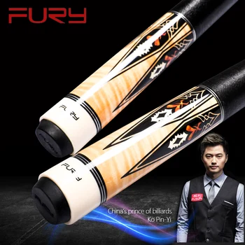 

FURY FU Billiard Pool Cue 11.75mm12.75mm Tiger Tip 147cm Length Professional Maple 10 Teeth Joint Stick Billiard Kit
