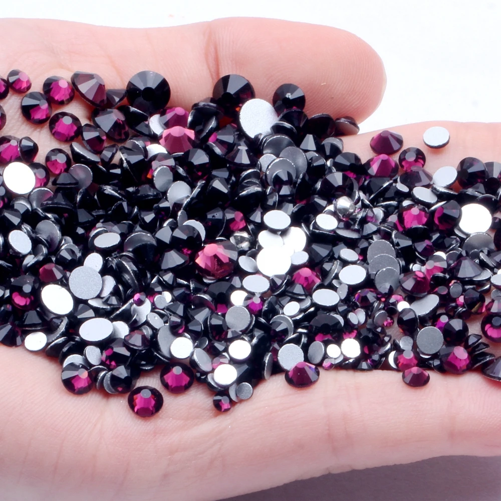 

High Quality ss3-ss34 Amethyst Glue On Crystal Stones / Flat Back Non Hotfix Rhinestones