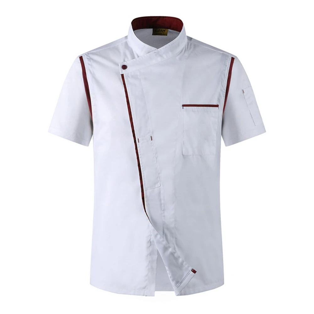 Ceny Koszula szefa kobiety mężczyźni z krótkim rękawem kucharz koszula Hotel kuchnia ciasto do kawy sklep żywności usługa ubrania czerwony jedzenie szef kuchni jednolite