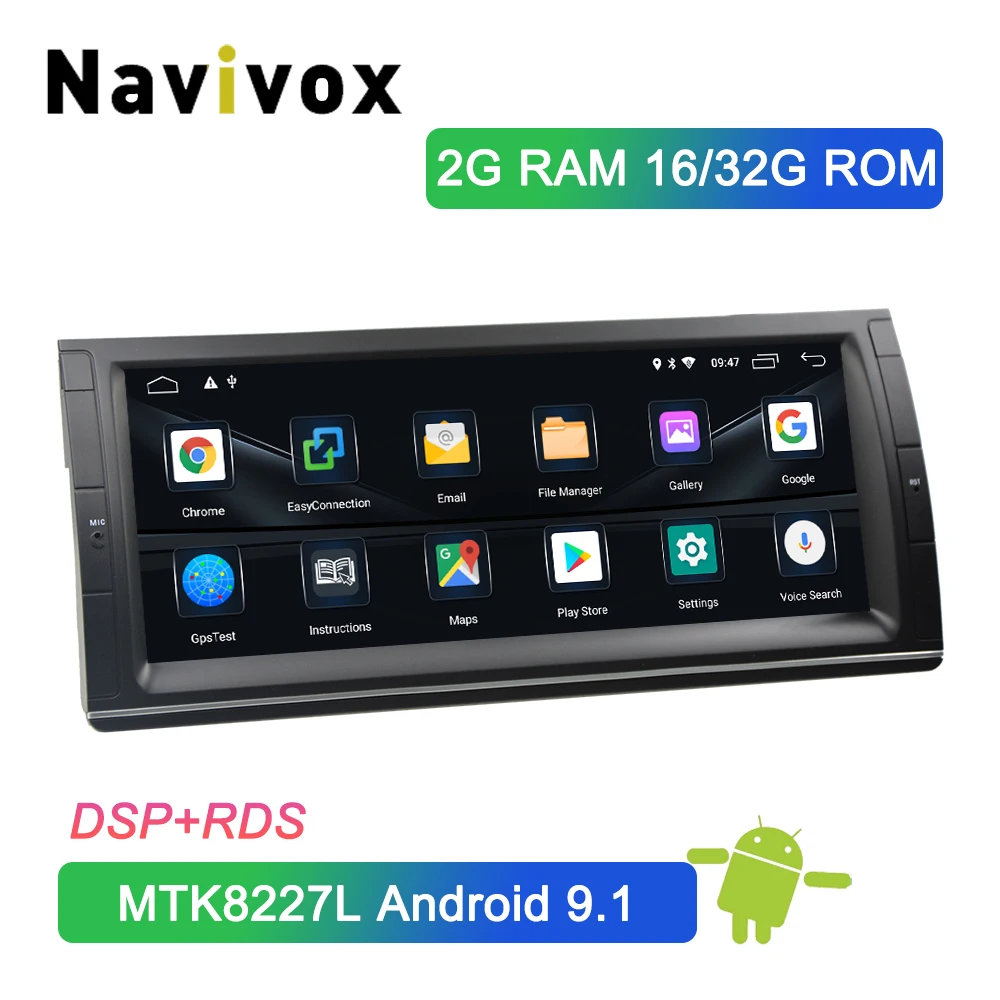 

Navivox 10.25'' Android 9.1 1Din Car DVD Player Radio GPS Navigation for BMW X5 E53 1999-2006 In Dash Car Multimedia Stereo DSP