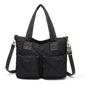 

Luxury handbags Winter Women Handbag Fashion Space Cotton Material Package Down Jacket Bag Ladies Warm Tote Bag Sac A Main Bolsa