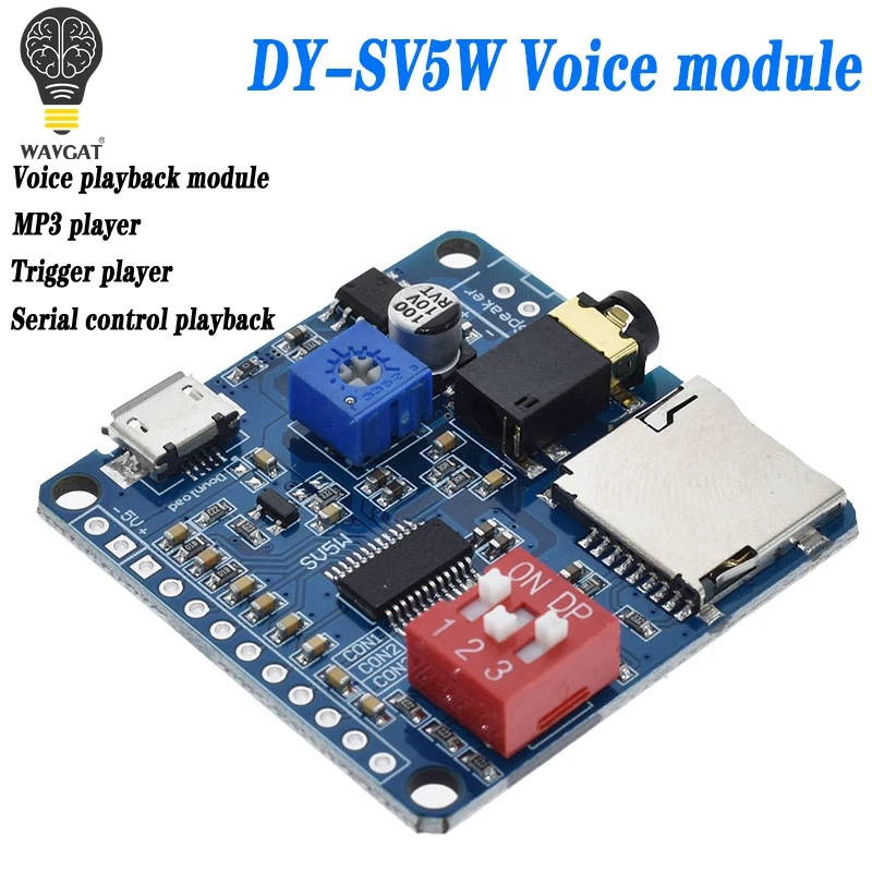 DY-SV5W Mini MP3 Player Module Trigger//Serial Port Control Audio Playing Board