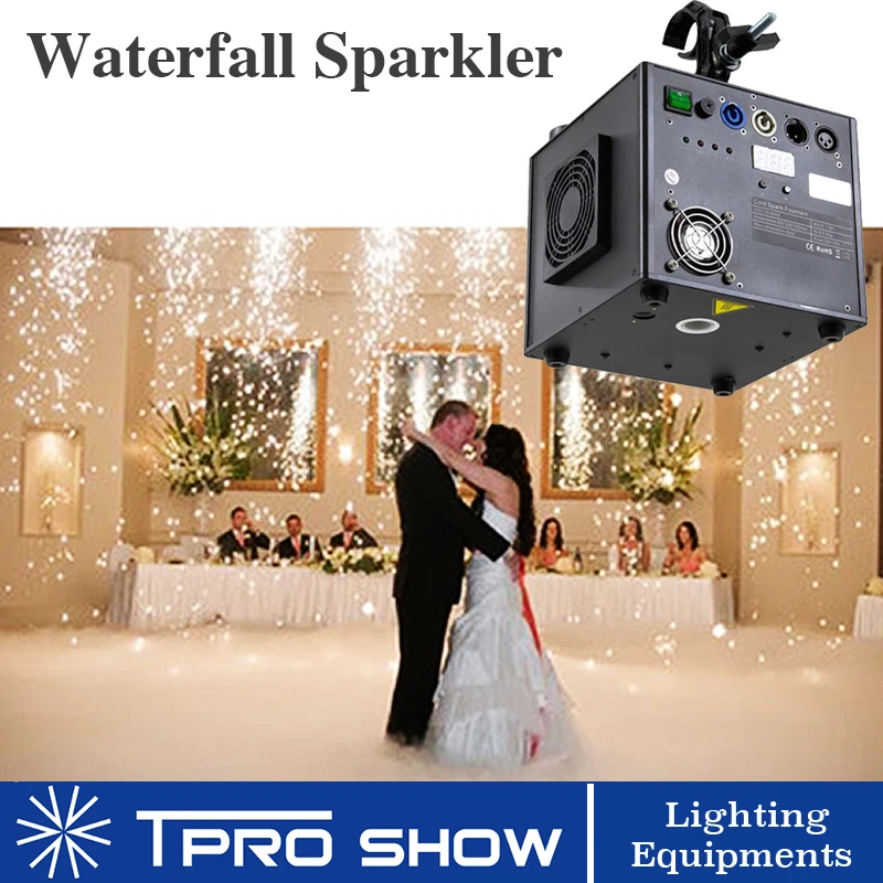 Remote Cold Spark Machine 650W Cold Fireworks Waterfall Pyrotechnics Stage Cold Flame Sparkler Effect Dmx Control For Wedding