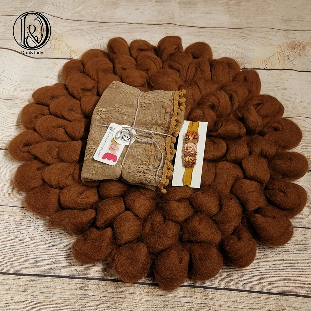 Фоны для фотосъемки новорожденных 100% шерстяные одеяла ручной работы с