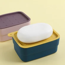 

045 Multi Functional Travel Soap Box Combination Soap Box With Brush Sponge Pad Soap Holder With Cover Household Bathroom