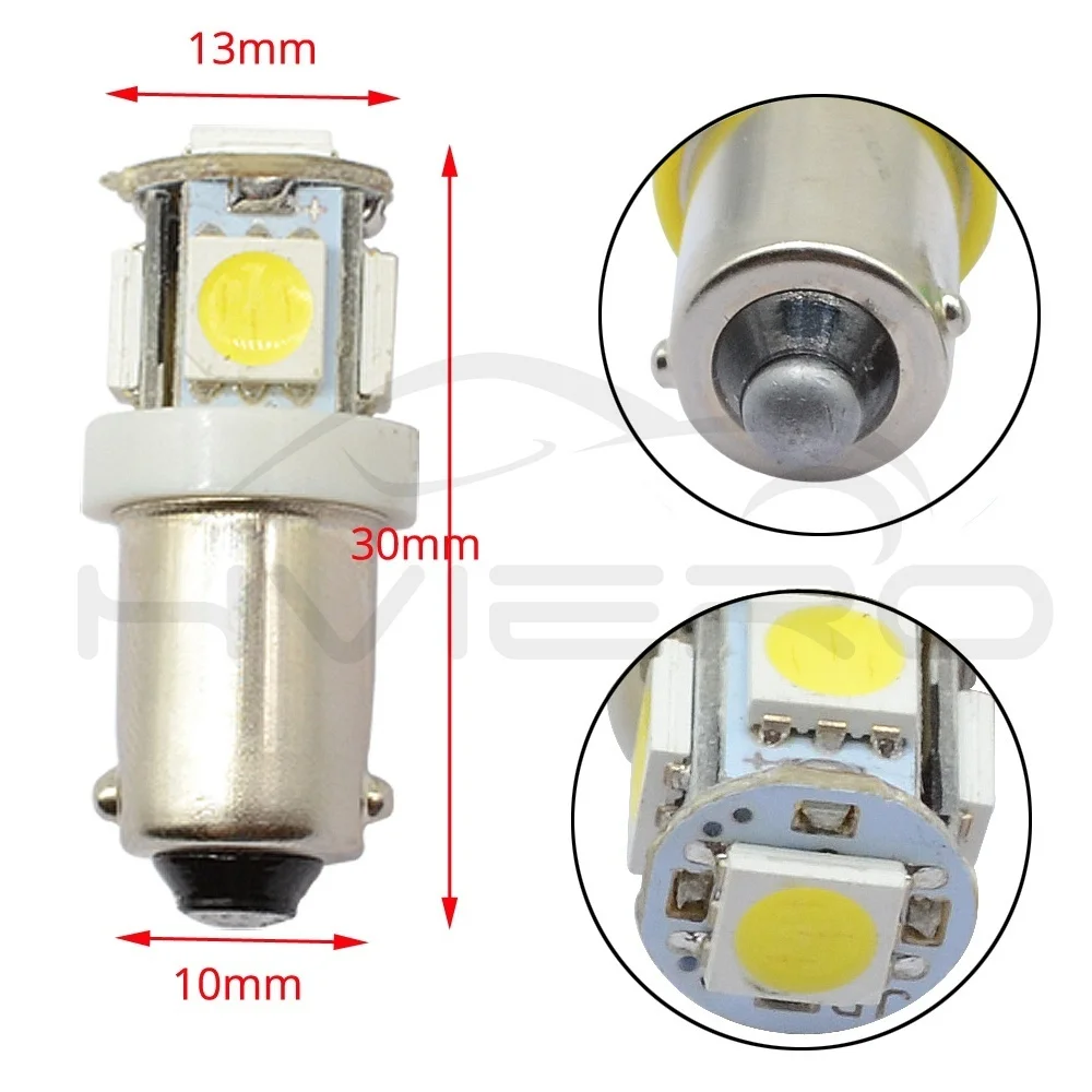 Hviero CAR Led Festoon Dome Door Lights Tail Light Wedge Lamp 5050 5SMD BA9S White Green Blue Yellow T4W Turk Bulb Car Marker Light