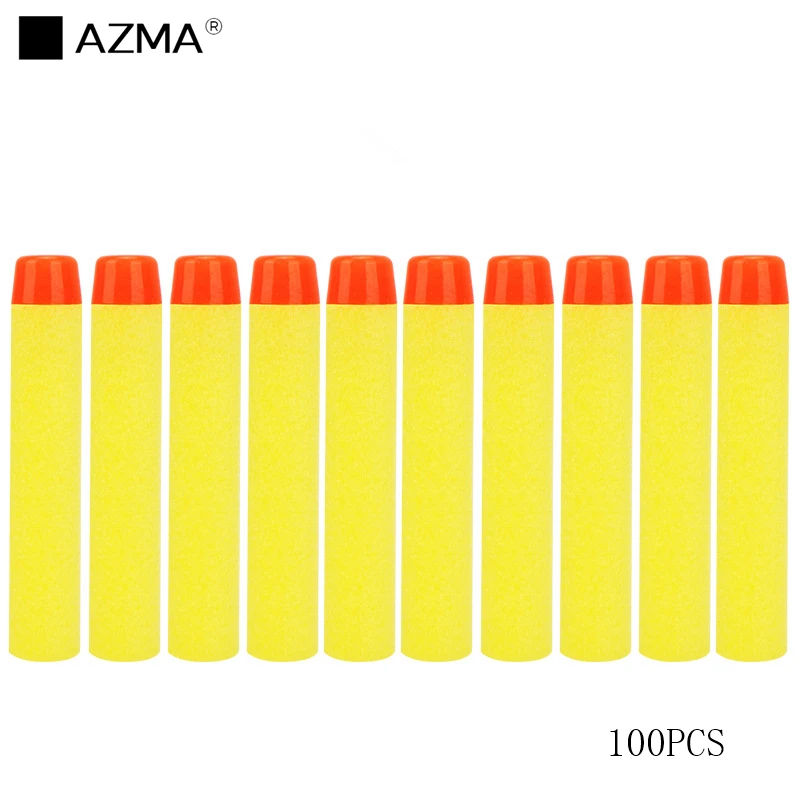 AZMA 100 шт для пуль Nerf, мягкие полые головки 7,2 см, дротики eva, игрушечный пистолет, пули для серии Nerf, игрушки, пистолет, детские подарки - Цвет: Цвет: желтый