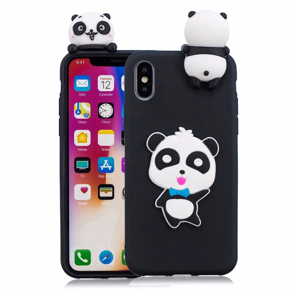 3D Мягкий Силиконовый ТПУ чехол для iPhone 7 8 Plus с милым рисунком мультяшный 11 X XS Max XR 6
