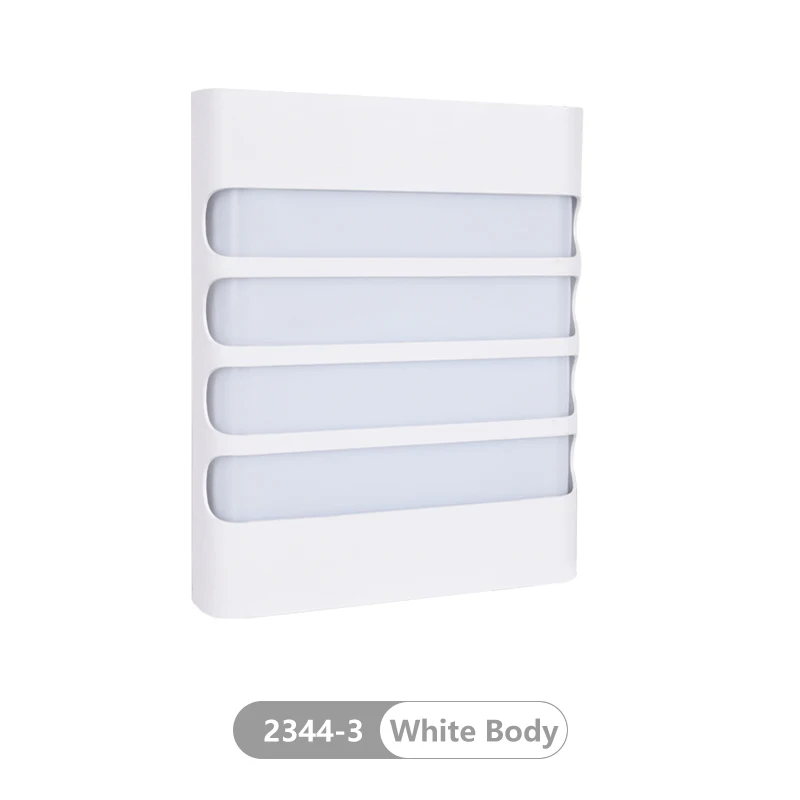 K-2344-3 White Body Крытый открытый светодиодный настенный светильник ing 18 Вт пластиковый водонепроницаемый крыльцо светодиодный настенный светильник садовый светильник прикроватный светильник для ванной комнаты - Испускаемый цвет: K-2344-3 White Body