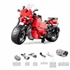 Building Blocks Highly Imitation Remote Control Track Motorcycle Spring Shock Absorber With LED Lights Children Assembling Toys 6