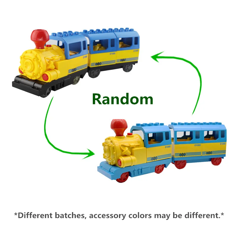 Дешево Marumine, работающий на батарейках, Duplo, поезд, игрушки, строительные блоки, детская развивающая игрушка, подарок, Электрический поезд для детей
