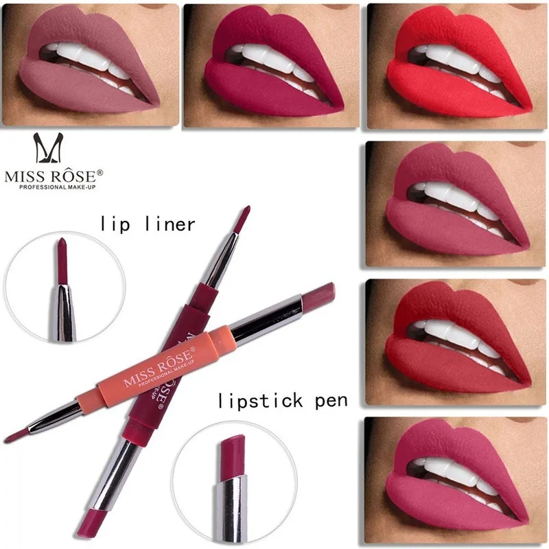 

MiSS ROSE Moisturizing Lipstick Pen Lip Liner Double-End Lip Liner Stick