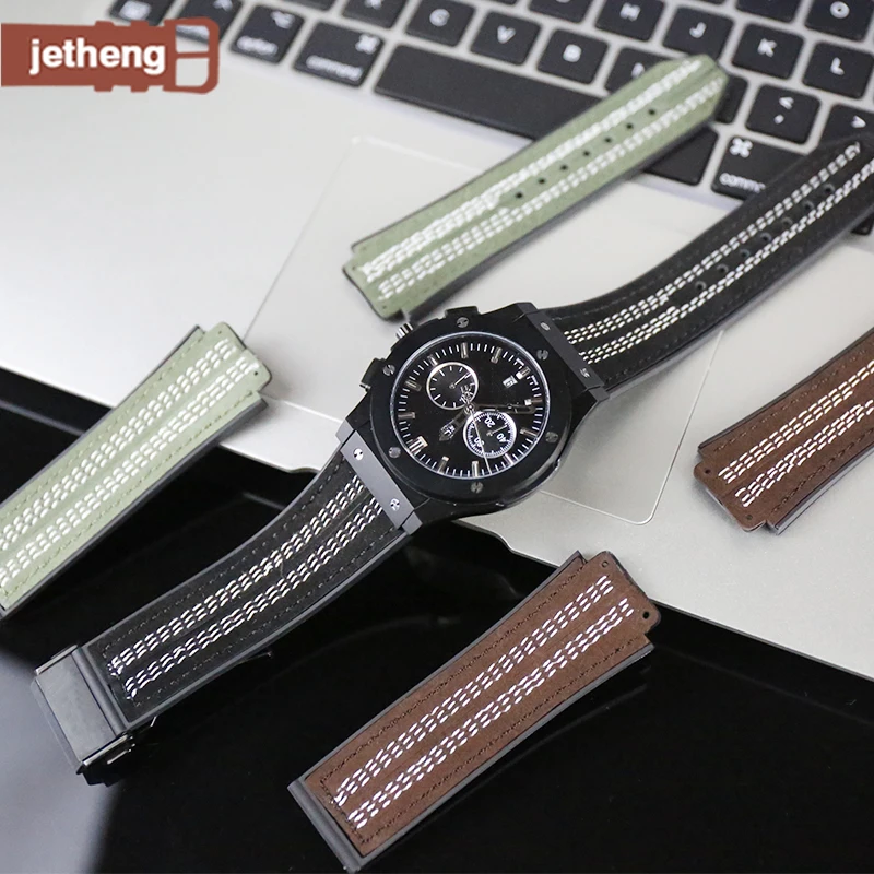 Watch Accessories Suitable for HUBLOT 19mmx25mmx22mm rubber watch strap men s leather watchbands 1