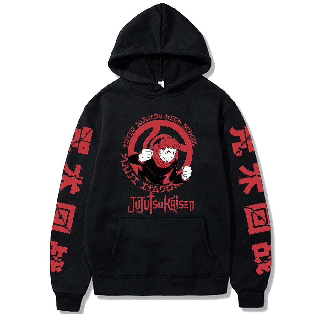 

Funny Itadori Yuji Hoodie Sweatshirt Winter Jujutsu Kaisen Men Women Unisex Loog Sleeve Top